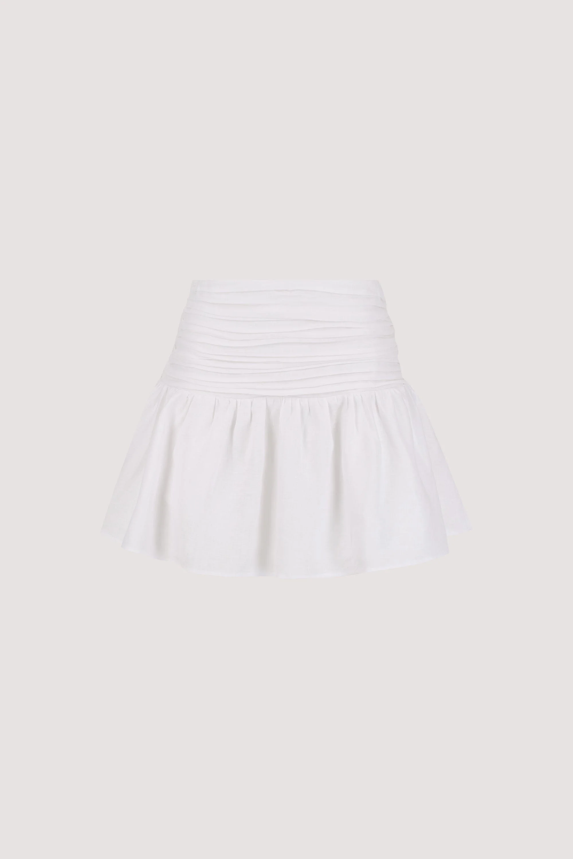 CATANIA WHITE LINEN MINI SKIRT - Image 8