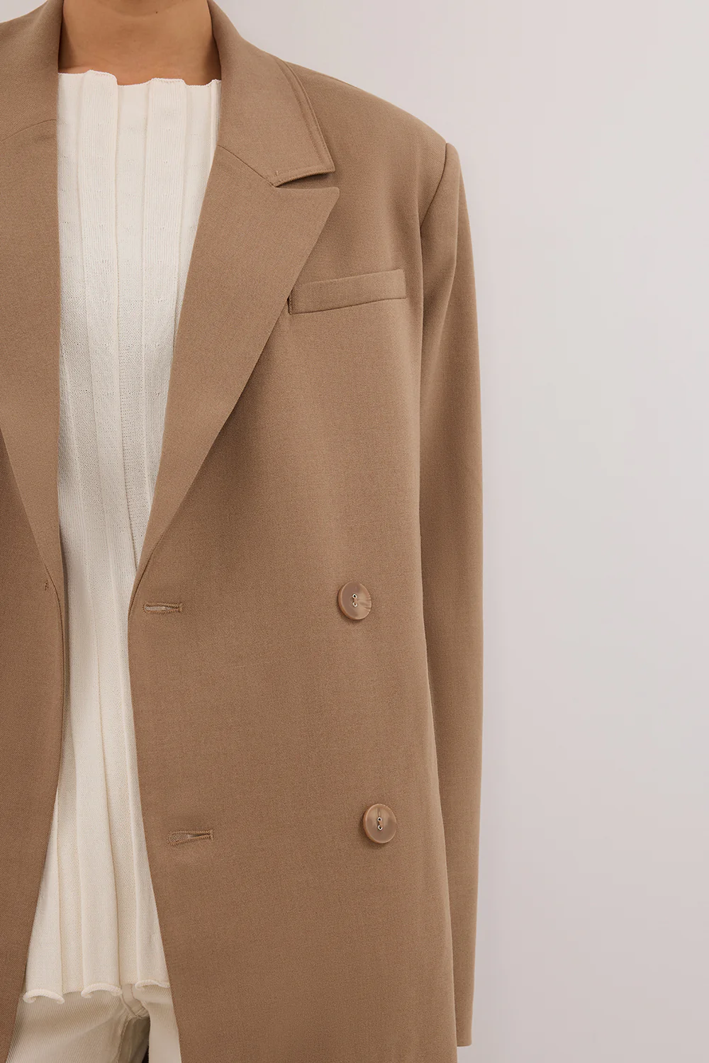 CELINA TAN WOOL BLEND COAT - Image 5