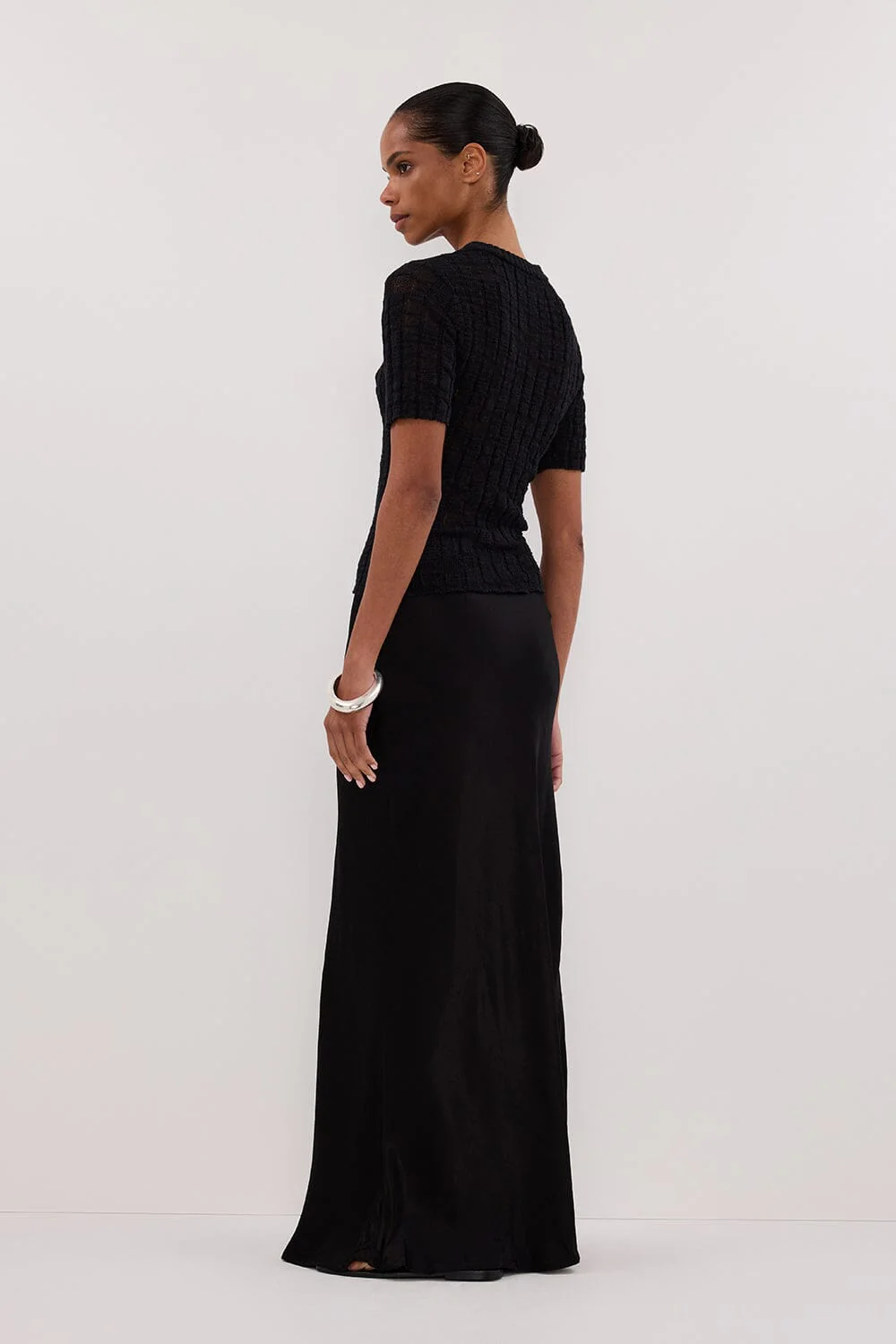 CIA BLACK CAP SLEEVE KNIT TEE - Image 4