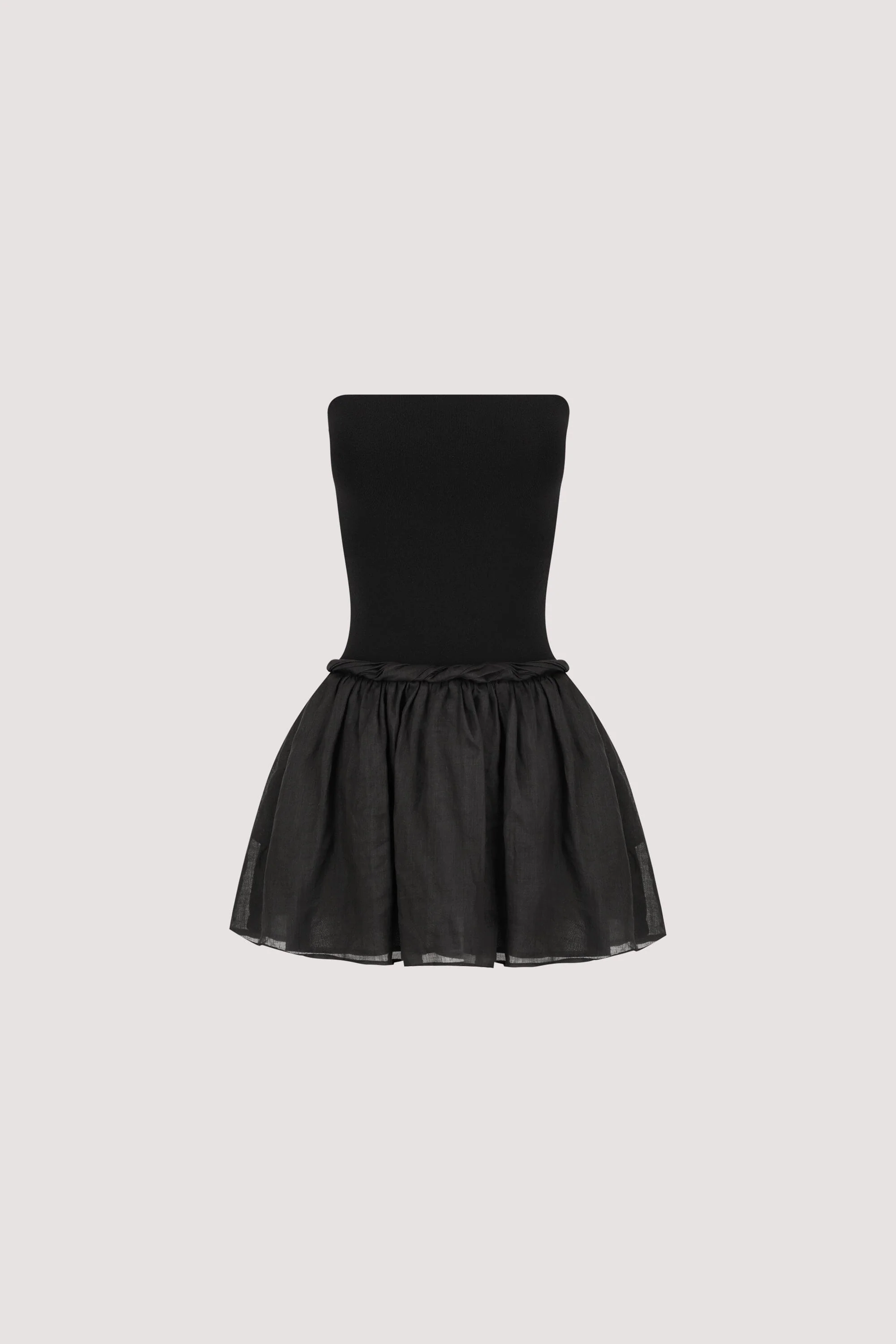 COCO BLACK STRAPLESS HYBRID MINI DRESS - Image 6