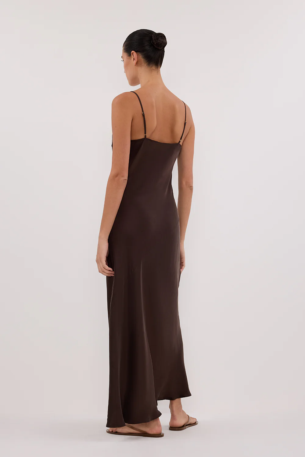COLETTE BITTER CHOC SILK MIDI DRESS - Image 4