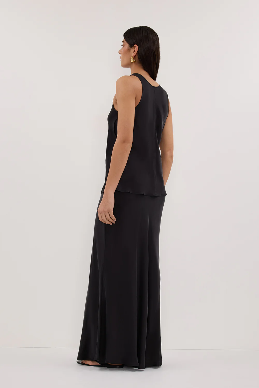 COLETTE BLACK SILK MAXI SKIRT - Image 4