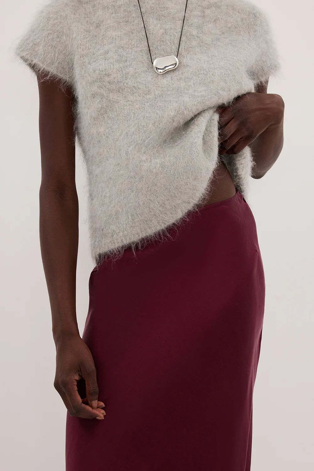 COLETTE MERLOT SILK MAXI SKIRT - Image 4