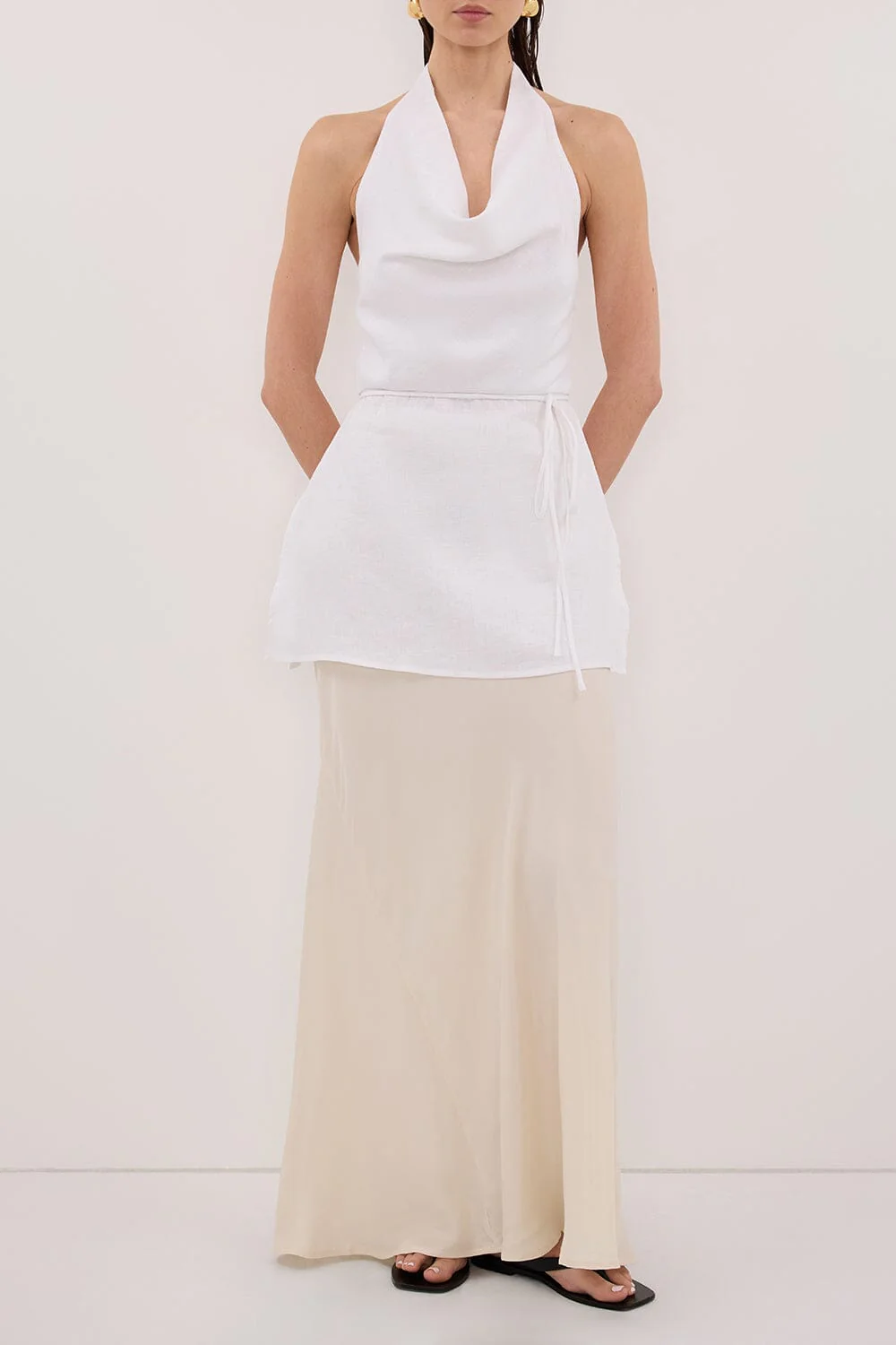 CONNIE SANDSTONE CUPRO MAXI SKIRT - Image 2