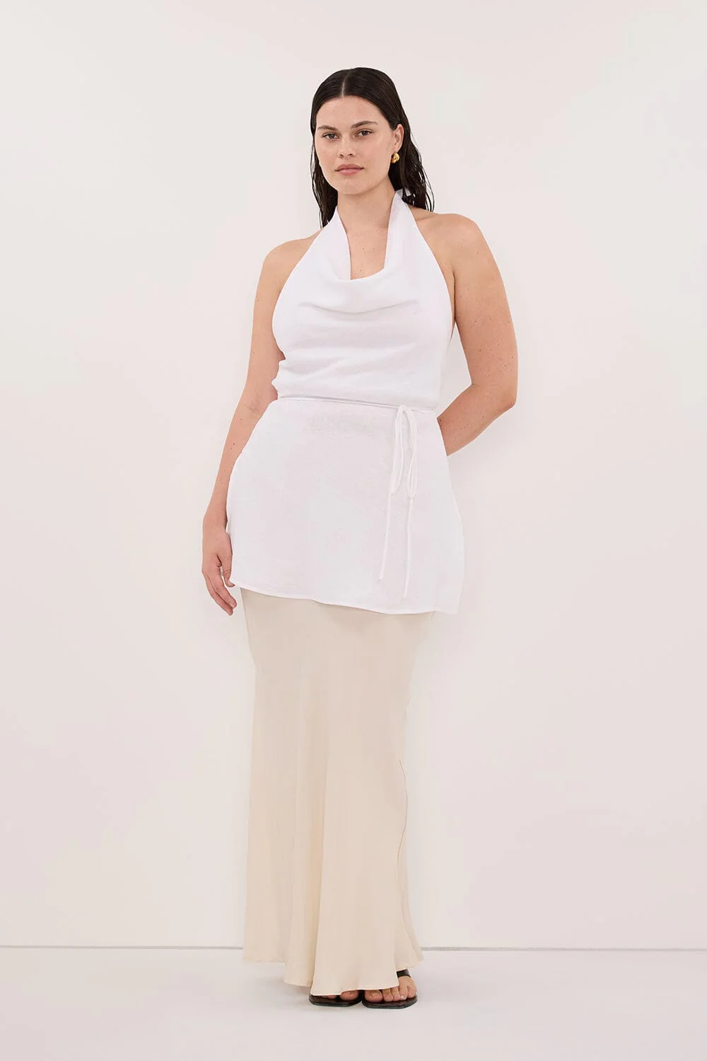 CONNIE SANDSTONE CUPRO MAXI SKIRT - Image 6