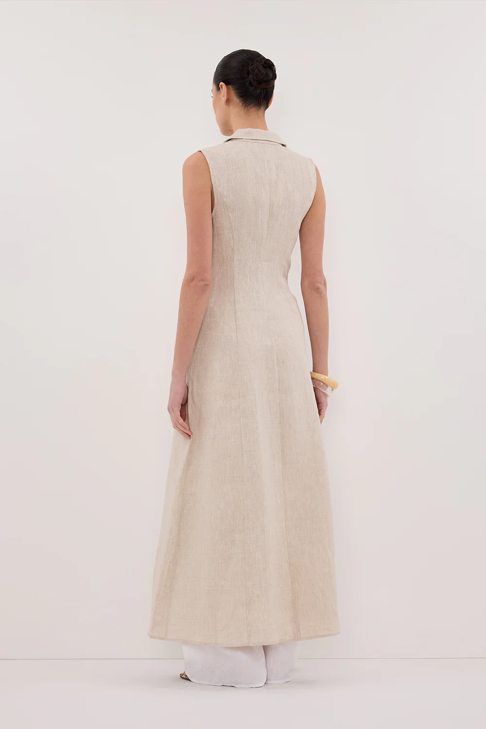 CORA NATURAL MIDI LINEN DRESS - Image 4