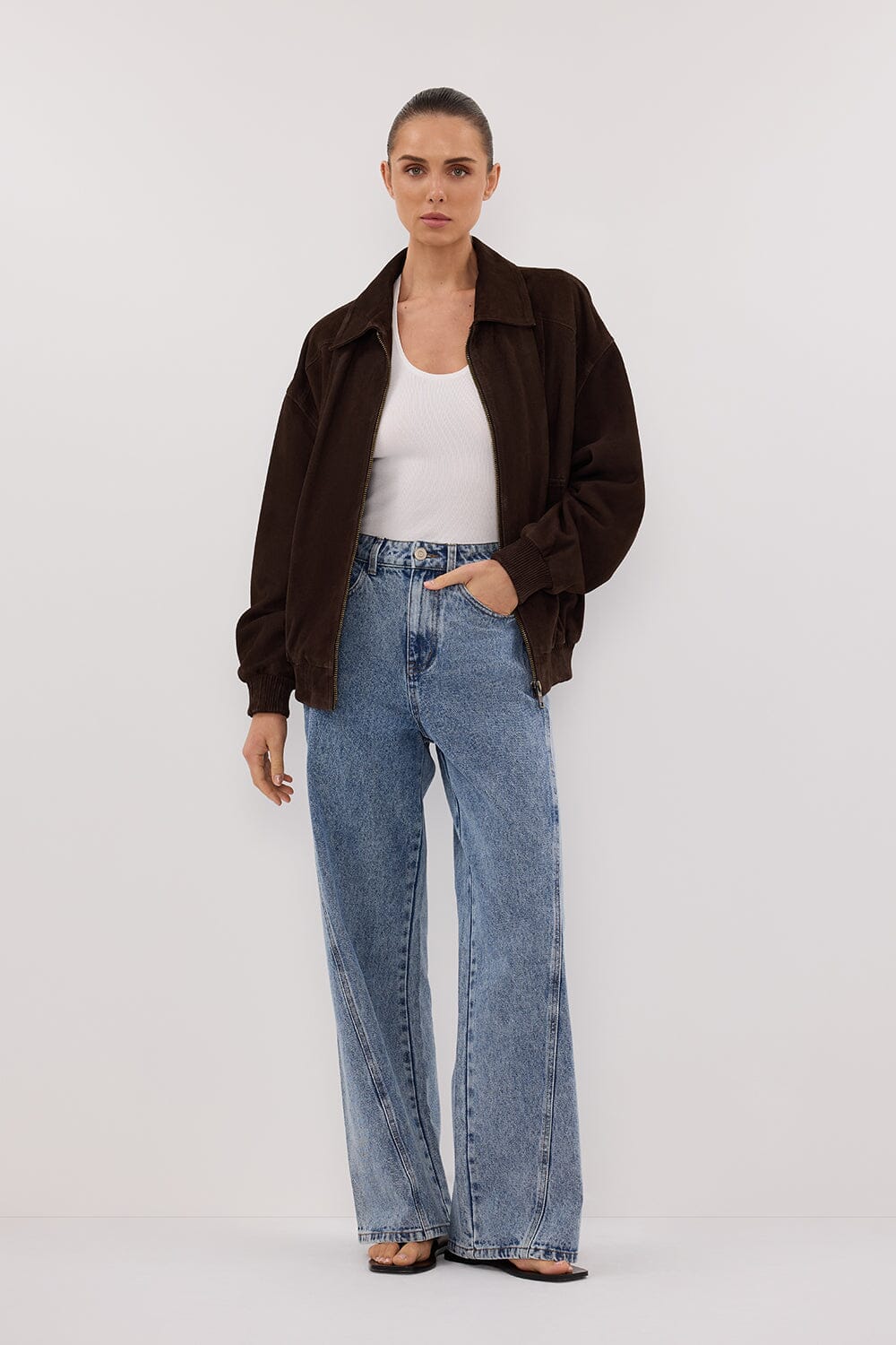 DALTON BITTER CHOC SUEDE BOMBER - Image 6