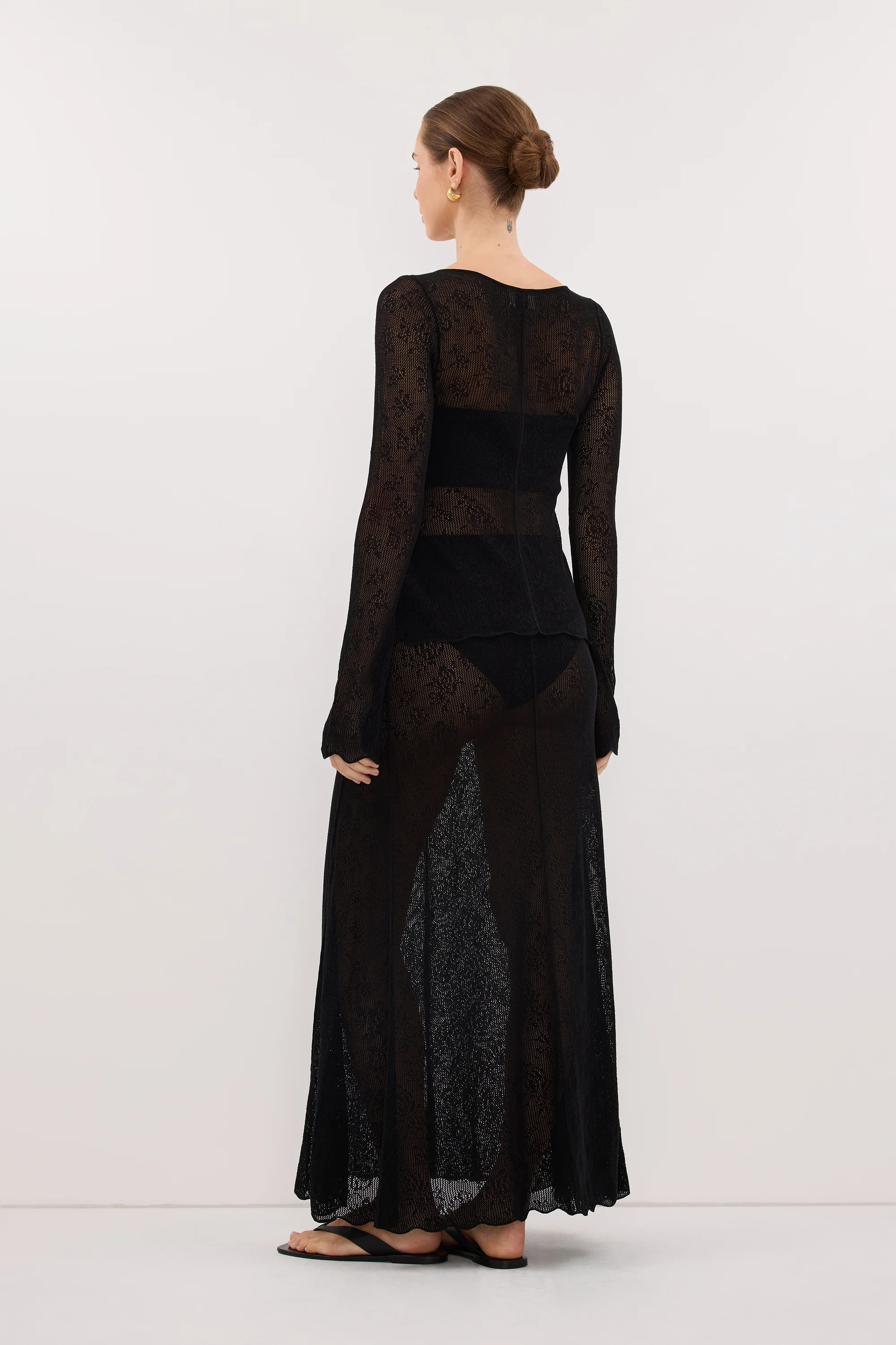 DELIA BLACK LACE BUTTON FRONT TOP - Image 7