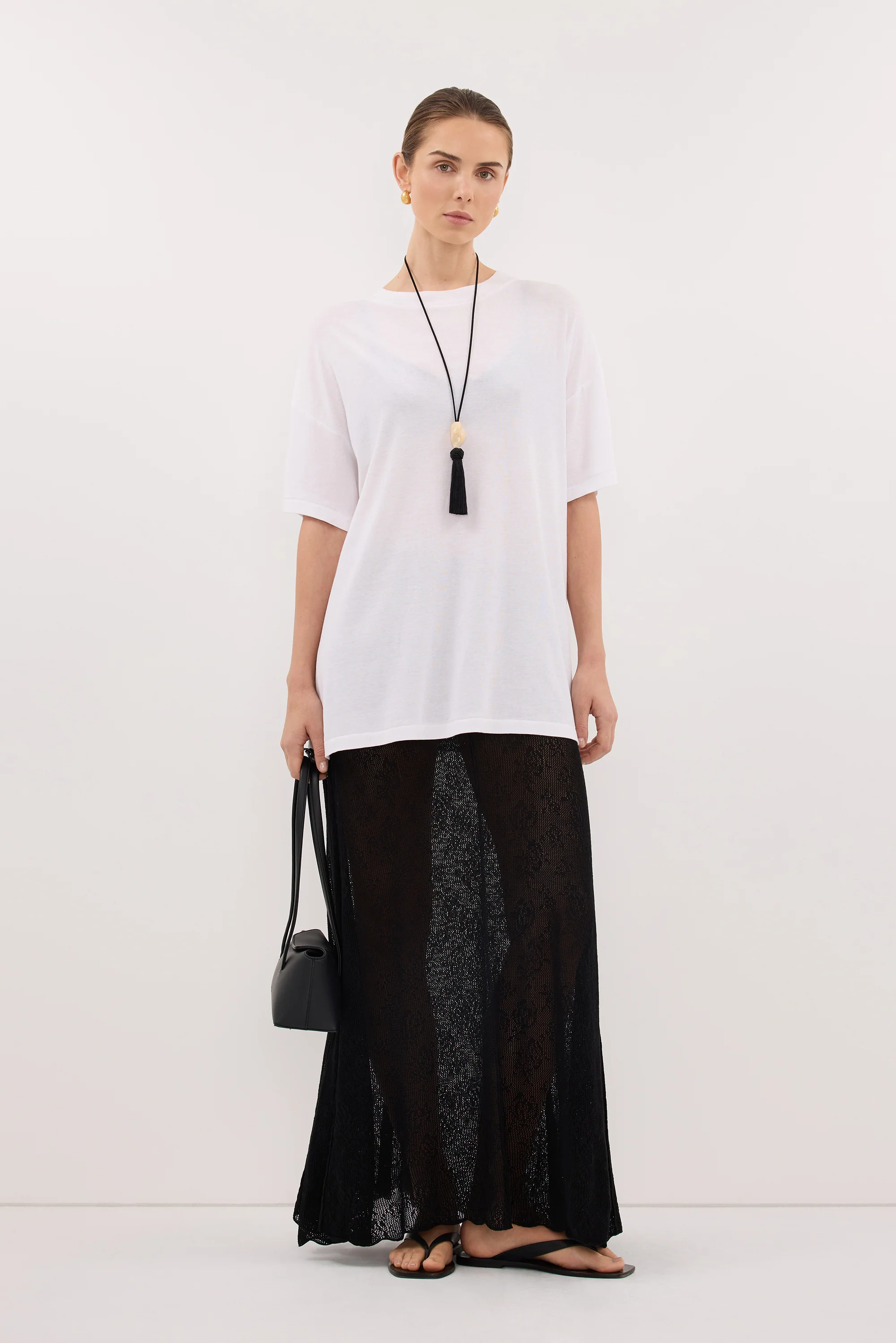 DELIA BLACK LACE MAXI SKIRT - Image 6