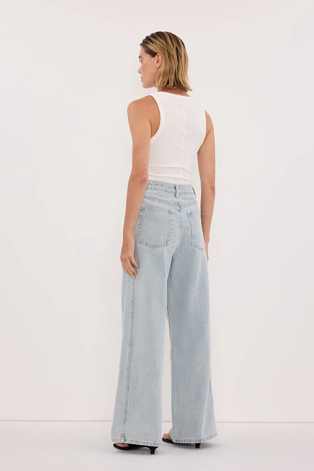 DREW LIGHT RINSE WIDE LEG DENIM JEAN - Image 5