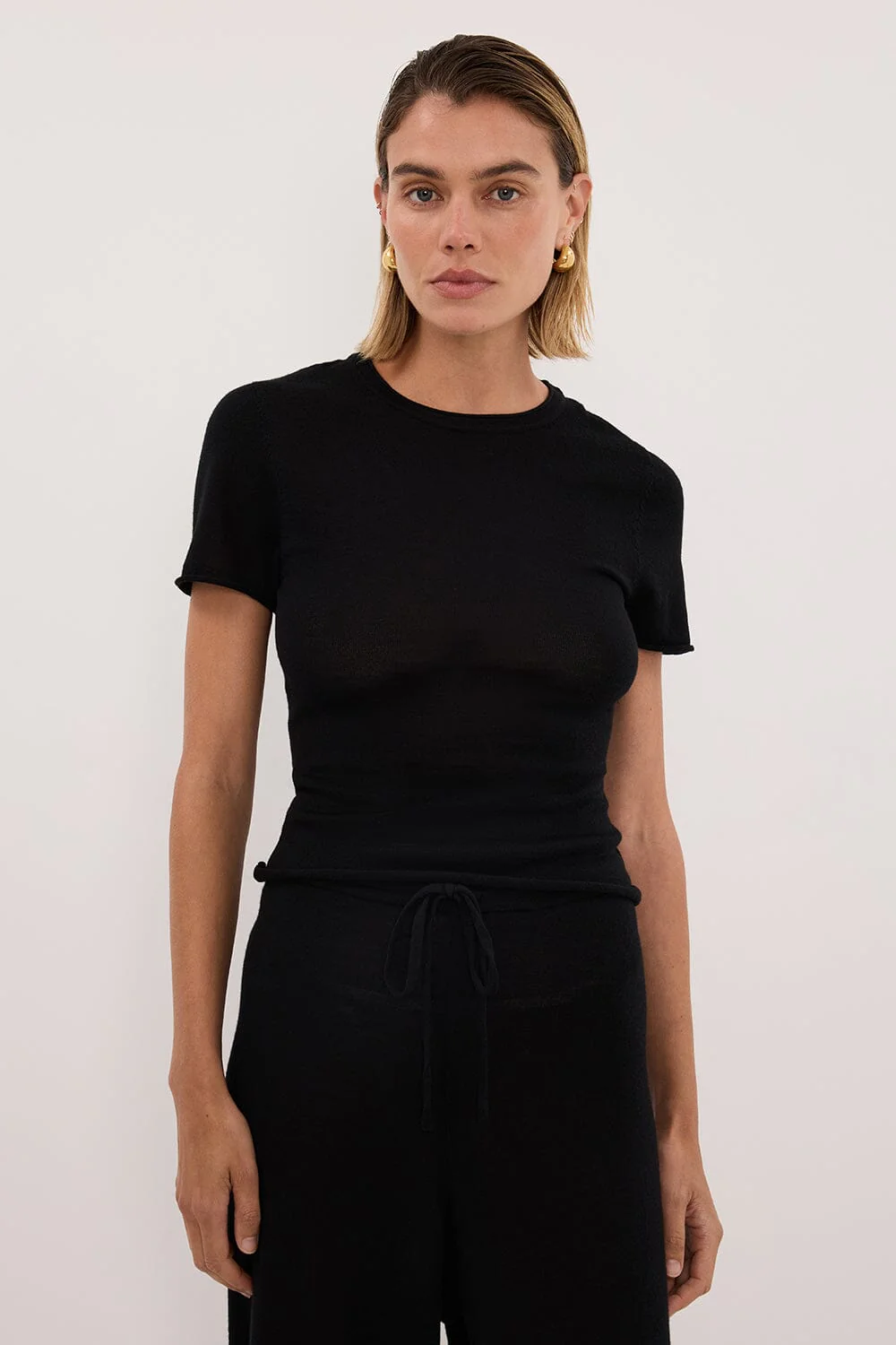 DUKE BLACK MERINO KNIT BABY TEE - Image 2