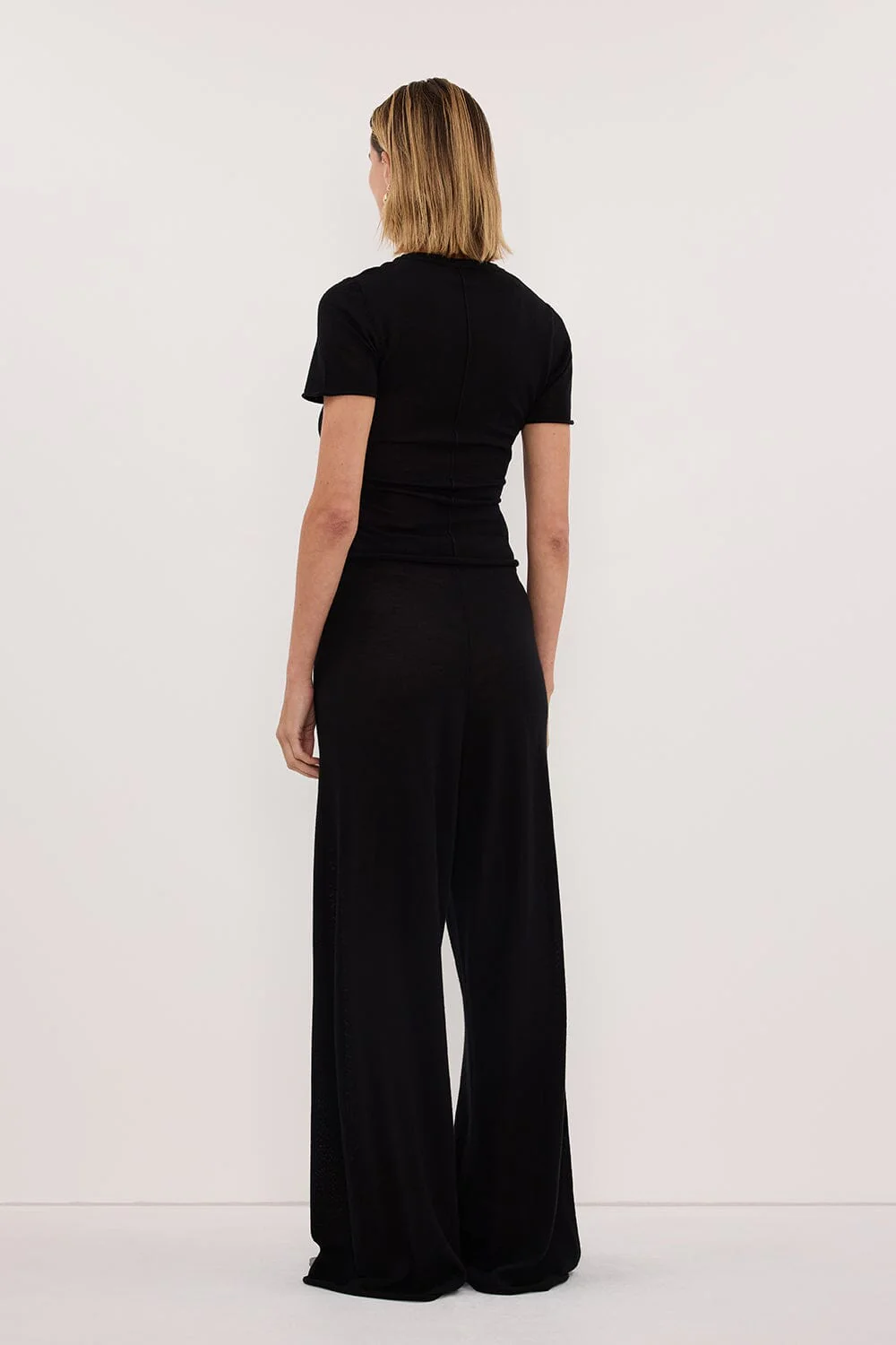 DUKE BLACK MERINO KNIT PANTS - Image 4