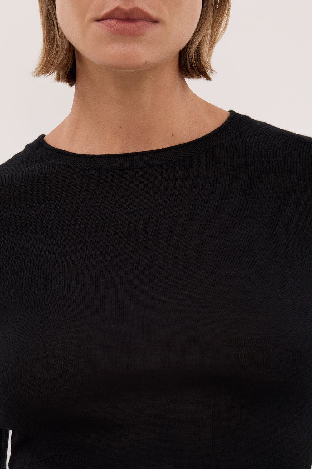 DUKE BLACK LONG SLEEVE MERINO KNIT TOP - Image 5