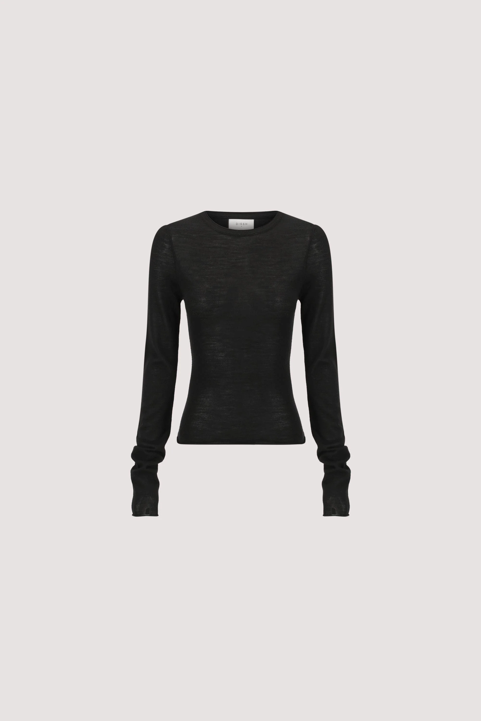 DUKE BLACK LONG SLEEVE MERINO KNIT TOP - Image 6