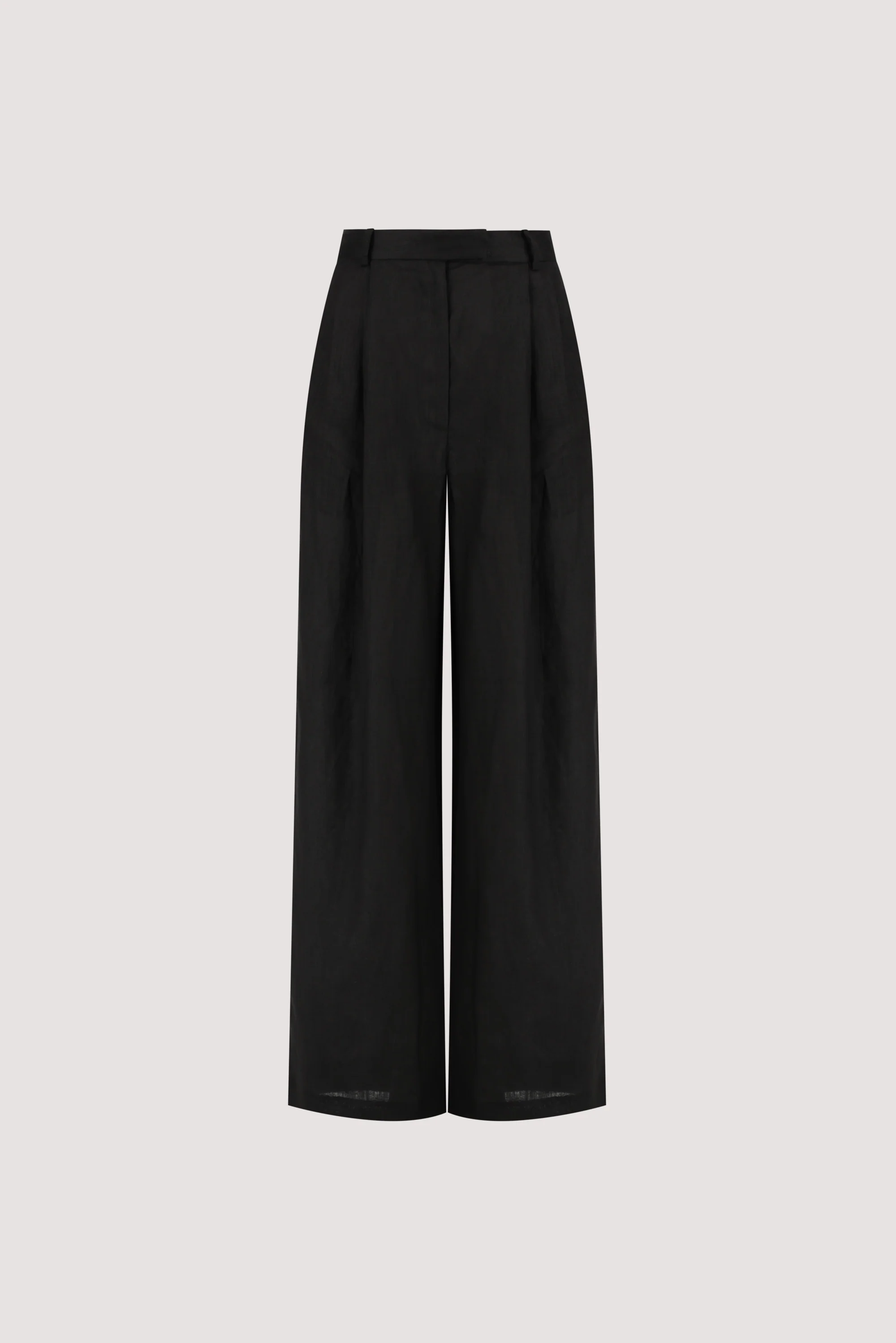 EASTON BLACK WIDE LEG LINEN PANT - Image 6