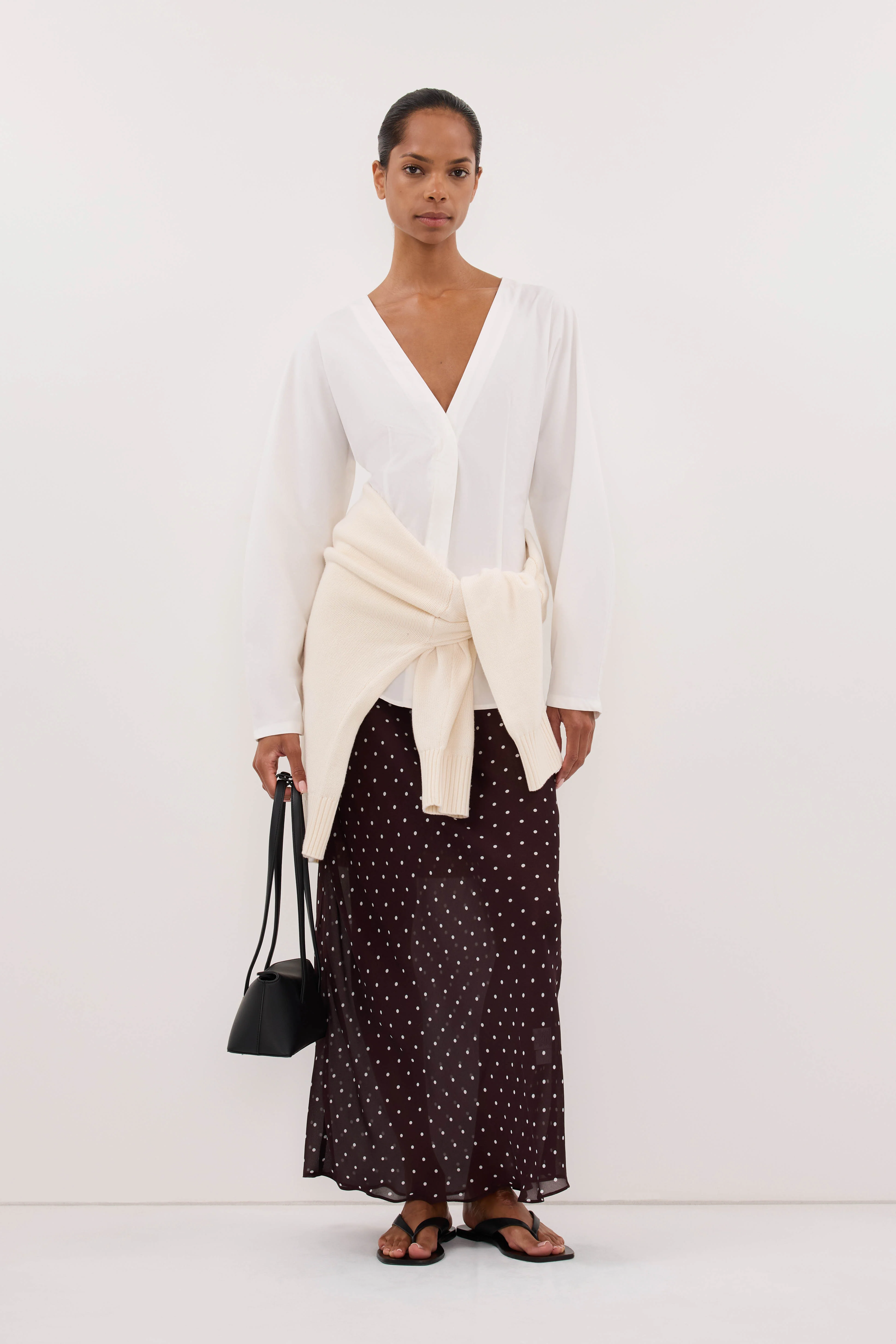 EDENA WHITE COTTON FITTED SHIRT - Image 6