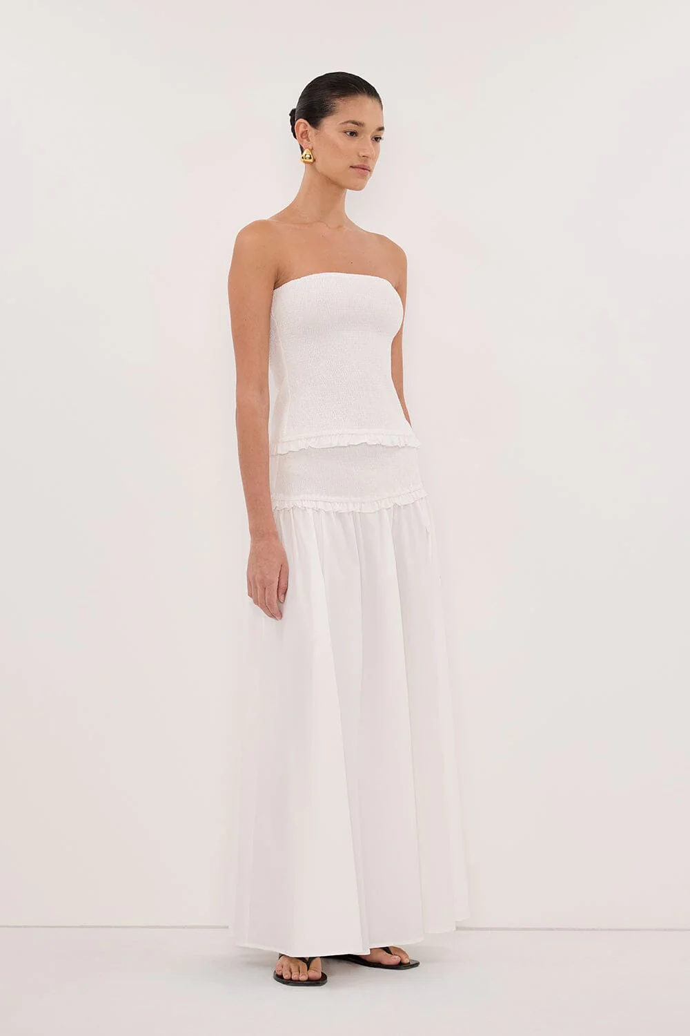 EDIE WHITE STRAPLESS COTTON TOP - Image 3