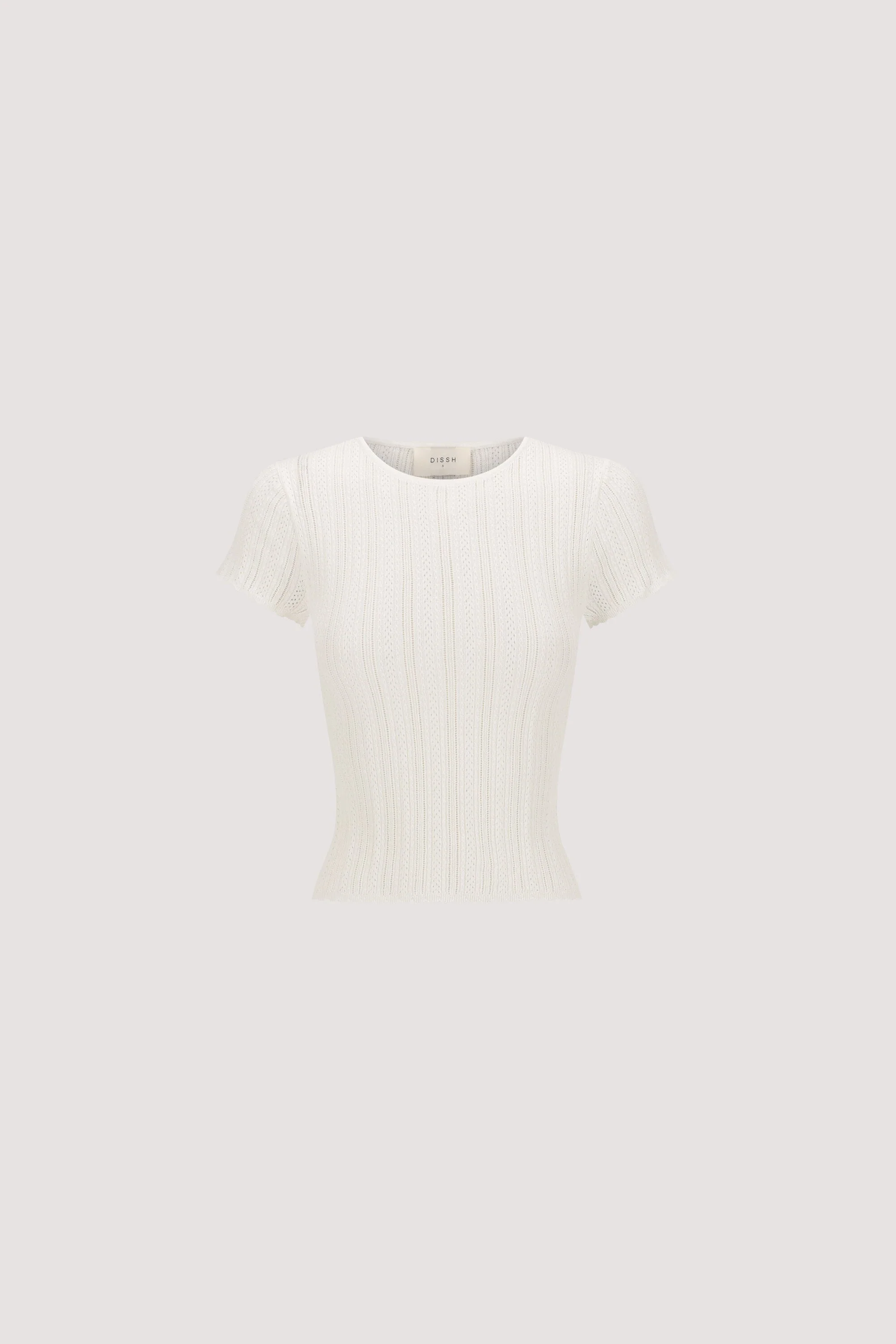ELENA WHITE POINTELLE KNIT BABY TEE - Image 9