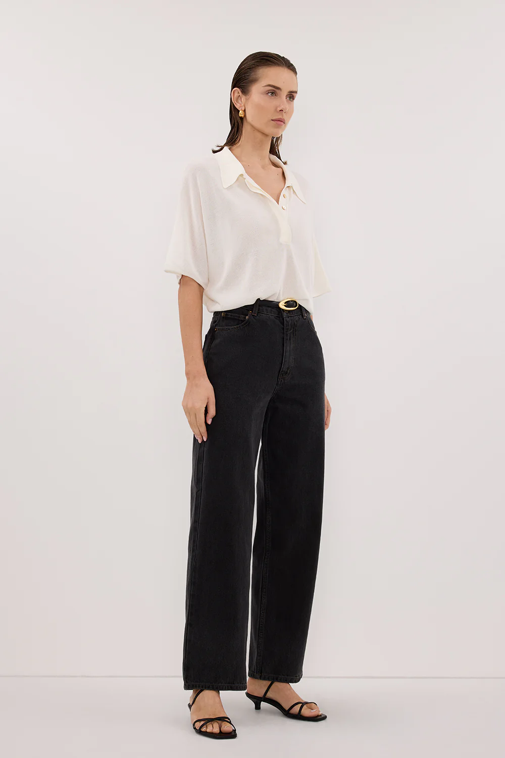 ELI CREAM POLO KNIT TOP - Image 3