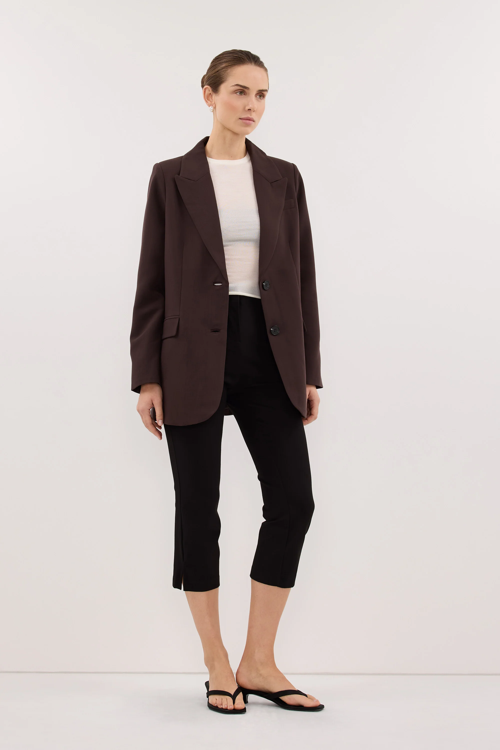 ELLE DARK CHOCOLATE BLAZER - Image 3