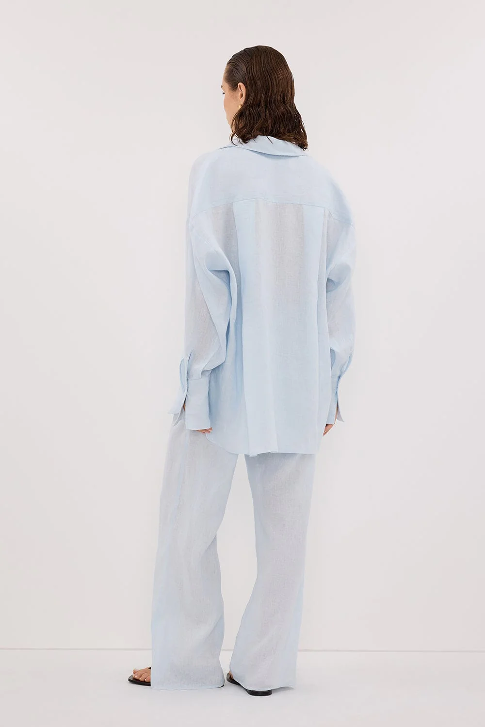 ELLIS ICE BLUE LONG SLEEVE LINEN SHIRT - Image 8