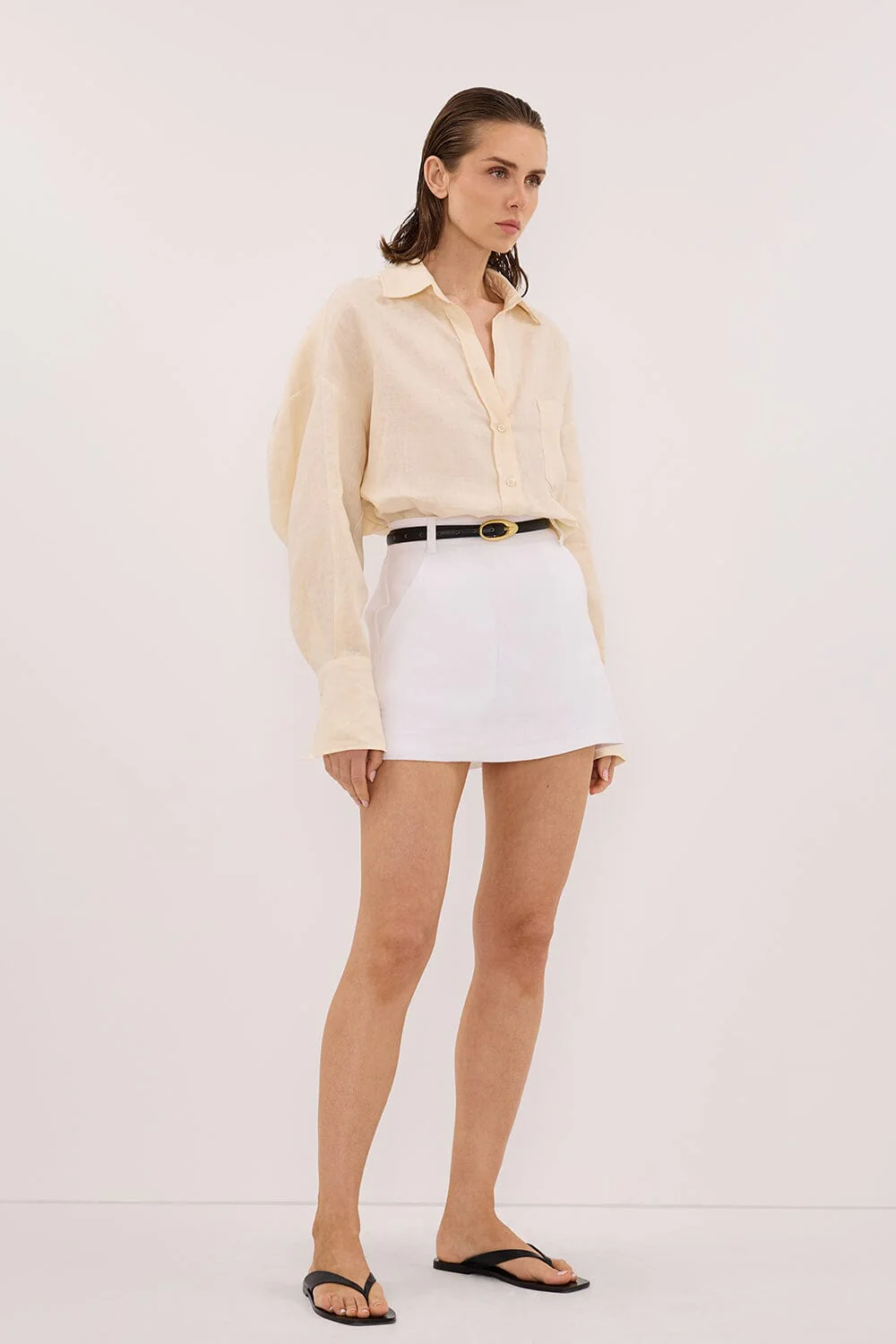 ELLIS SANDSTONE LONG SLEEVE LINEN SHIRT - Image 3