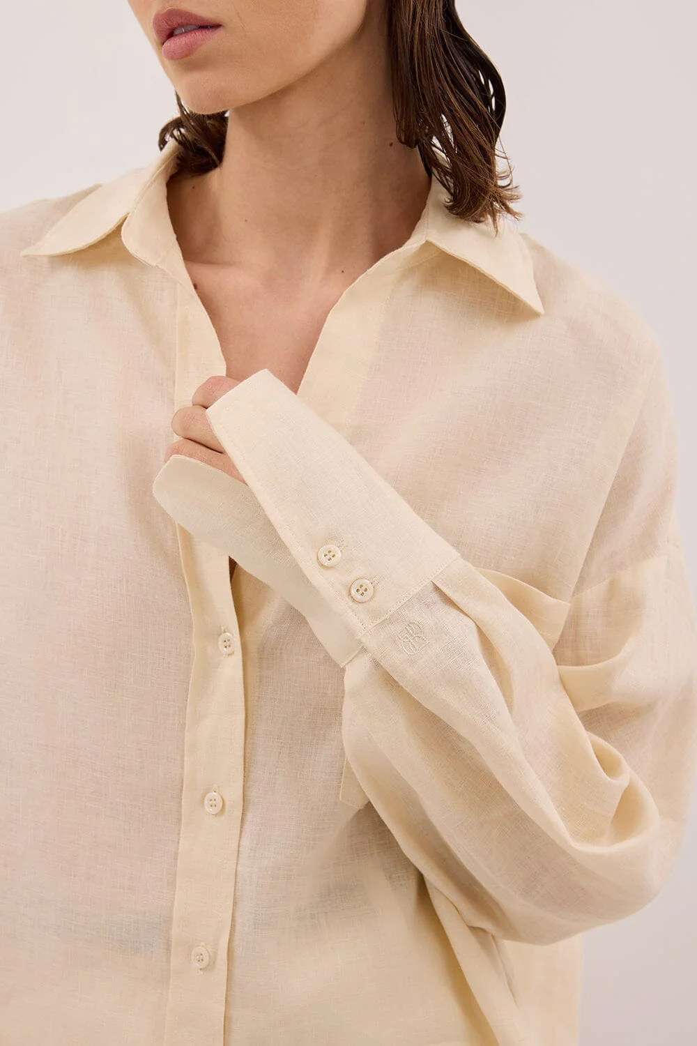 ELLIS SANDSTONE LONG SLEEVE LINEN SHIRT - Image 6