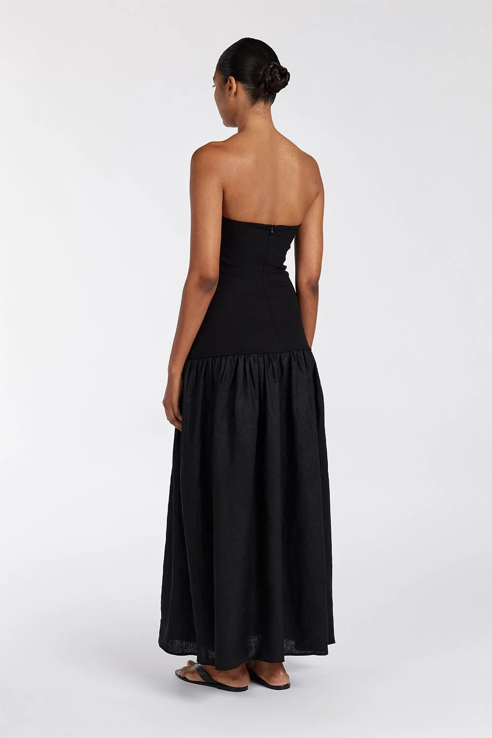 ELLISON BLACK STRAPLESS MIDI DRESS - Image 5