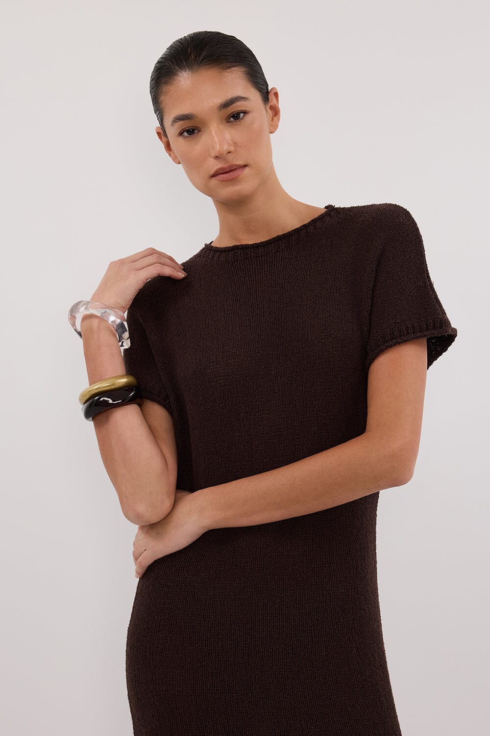 ERIN CHOC KNIT MAXI DRESS - Image 2