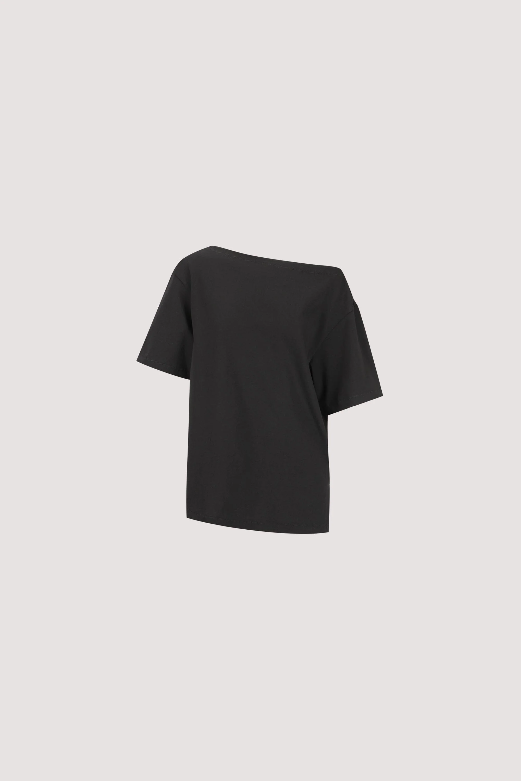 ESME BLACK ASYM BOAT NECK TEE - Image 6