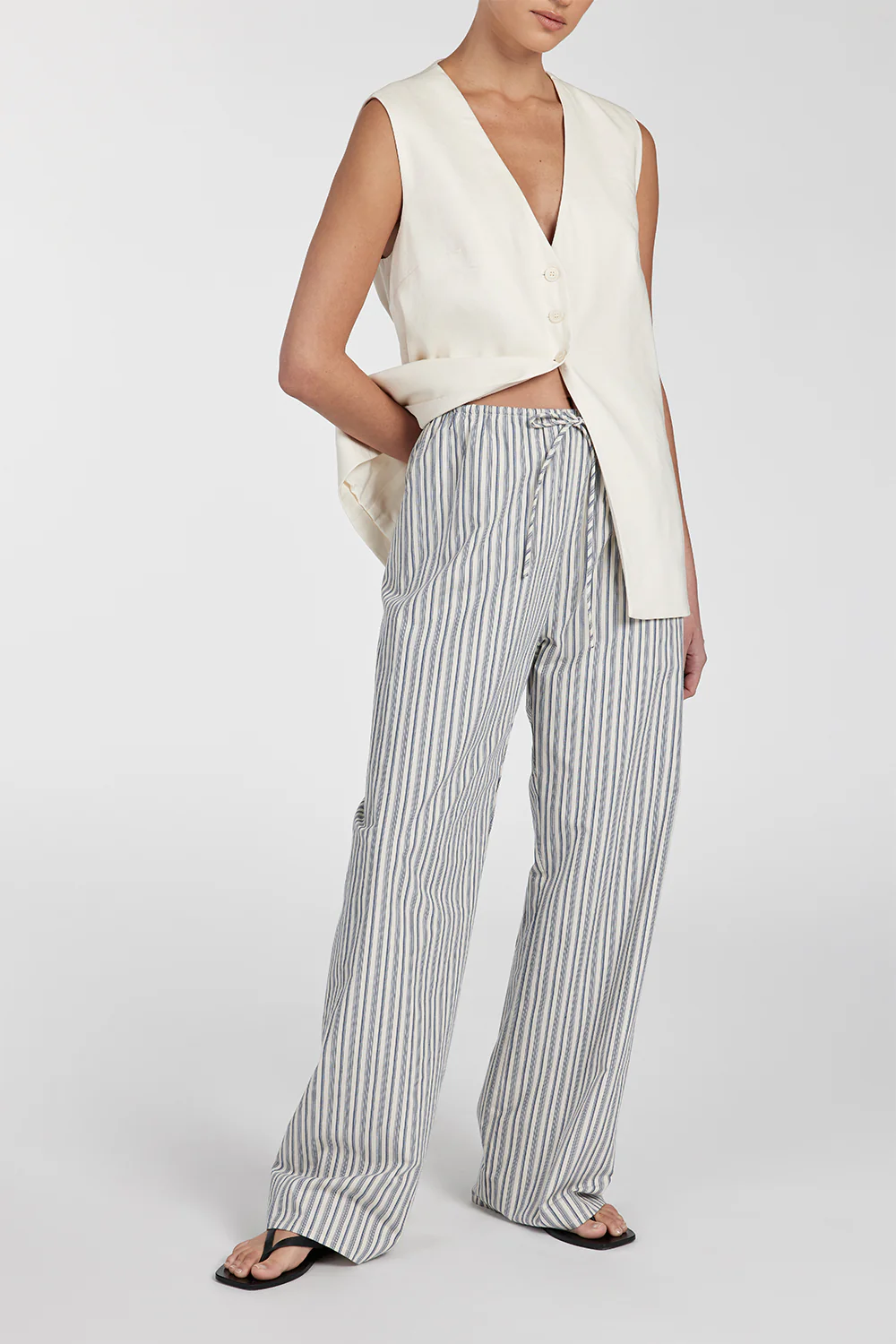 EZRA BLUE STRIPE DRAWSTRING PANT - Image 2