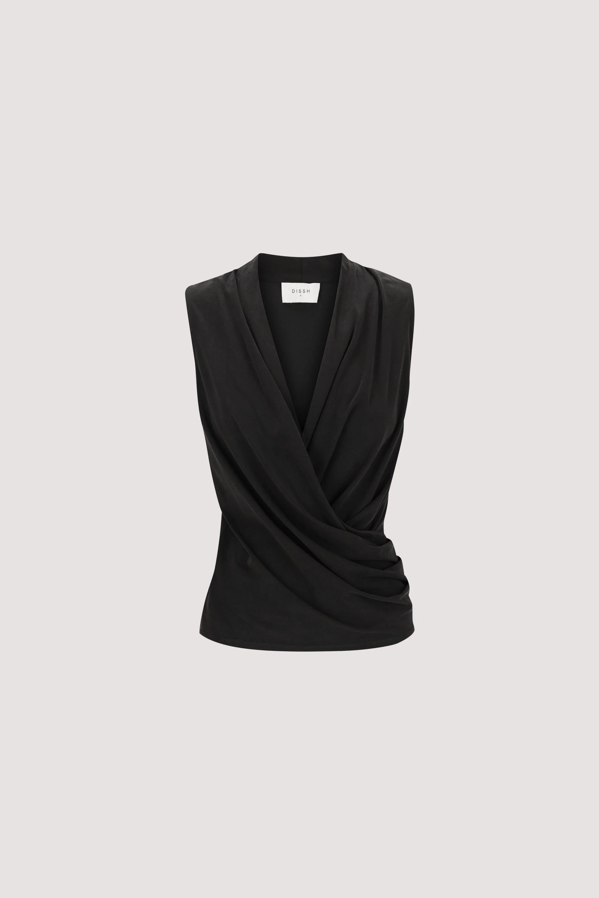 FELICITY BLACK SLEEVELESS WRAP TOP - Image 6