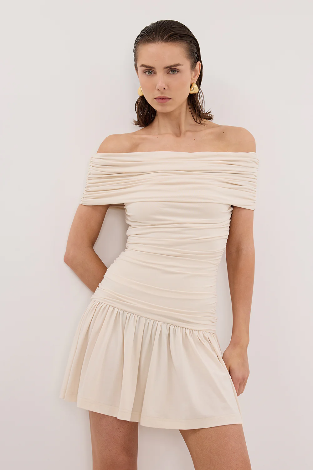 FEZ BONE OFF SHOULDER MINI DRESS - Image 2