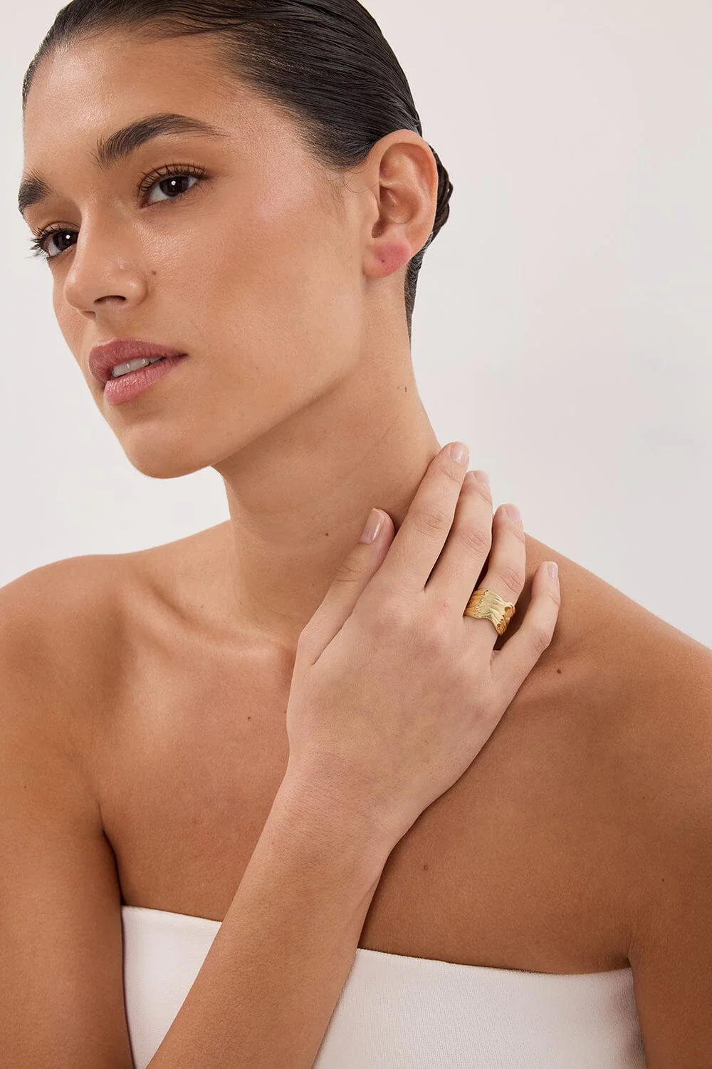 F+H OYSTER SHELL GOLD RING - Image 3