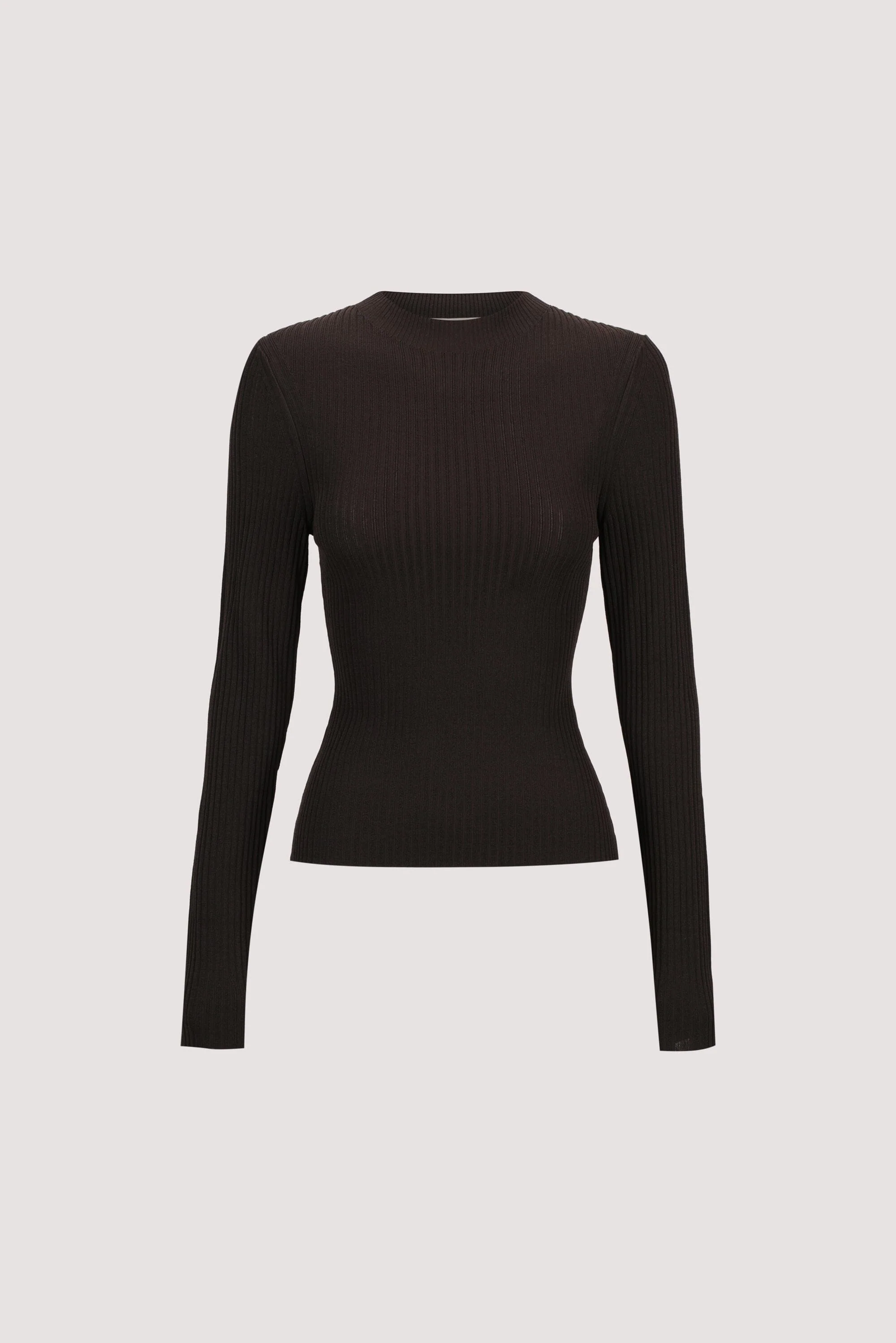 FIORA BITTER CHOC LONG SLEEVE KNIT TOP - Image 7