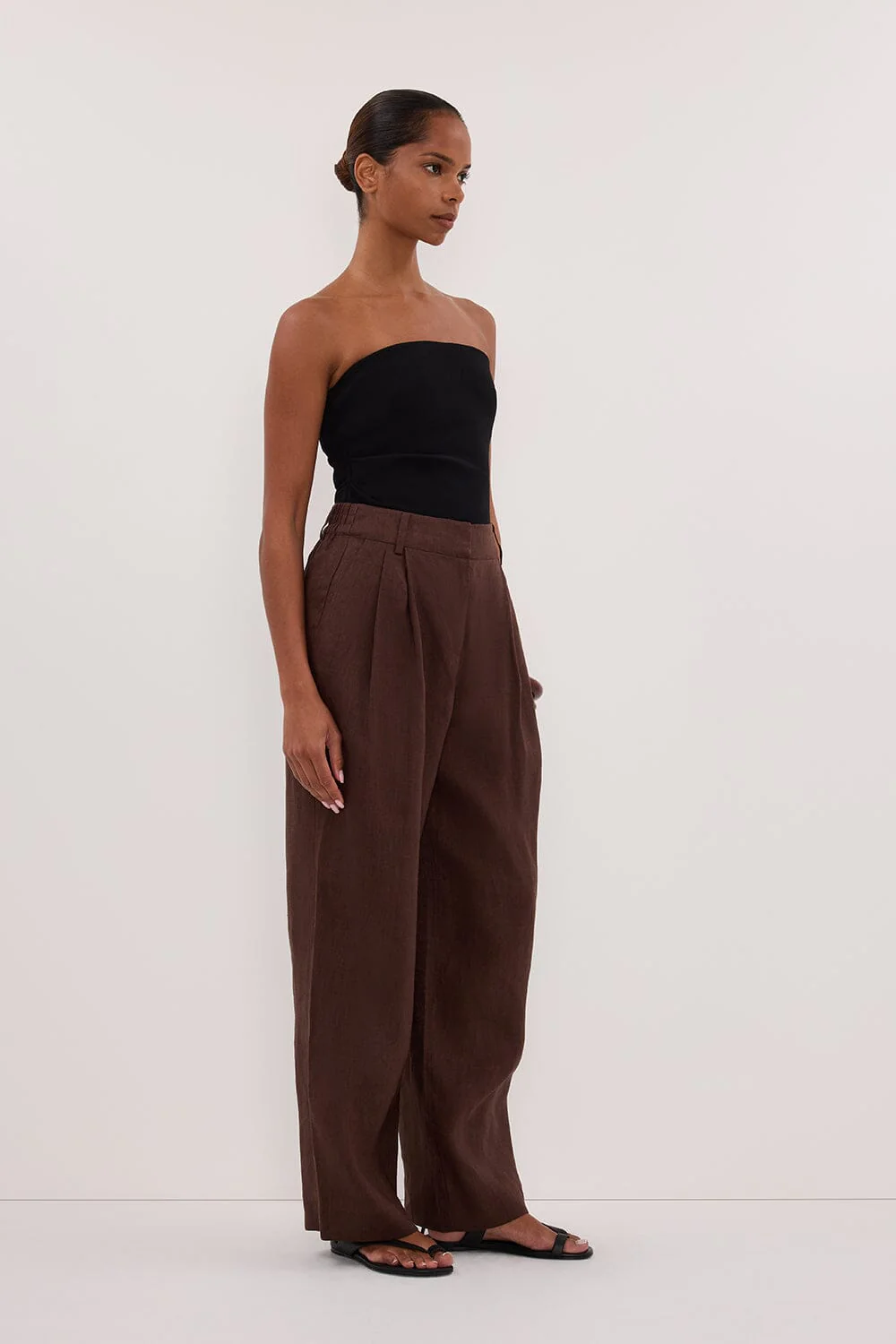 FRAN COCOA CHOC LINEN PANT - Image 3