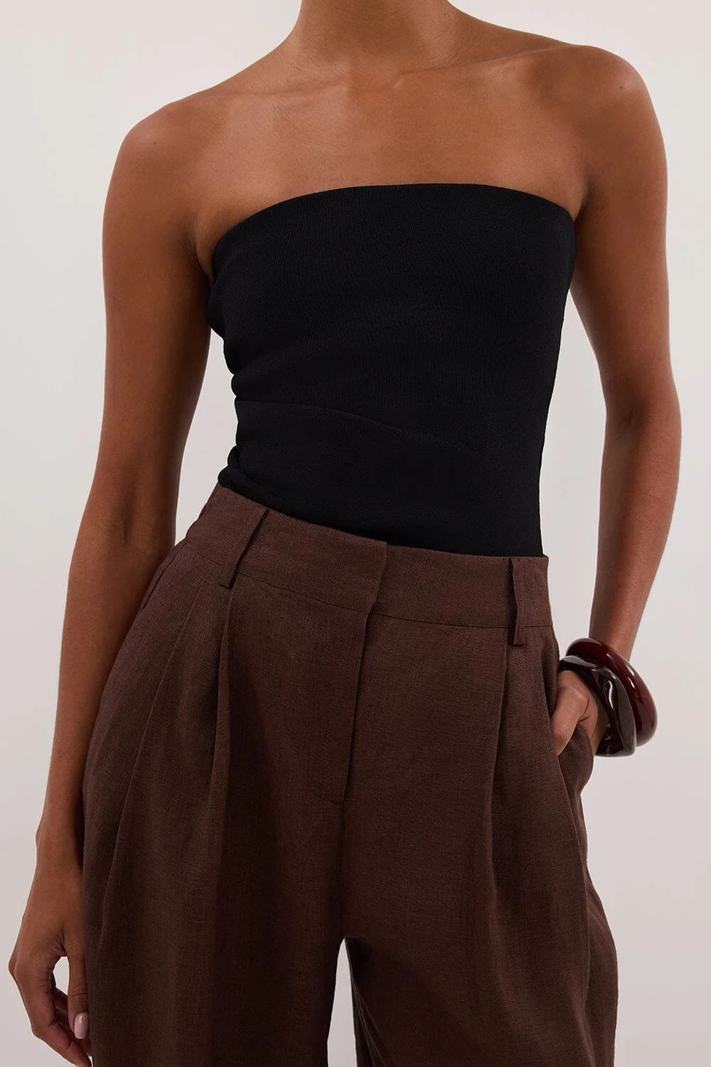 FRAN COCOA CHOC LINEN PANT - Image 5