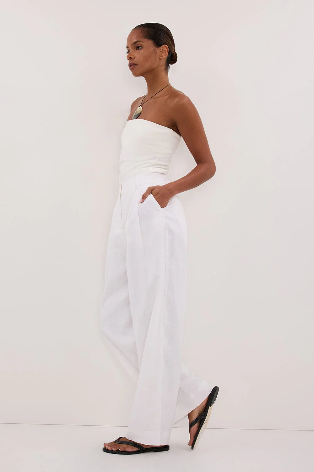 FRAN WHITE LINEN PANT - Image 7