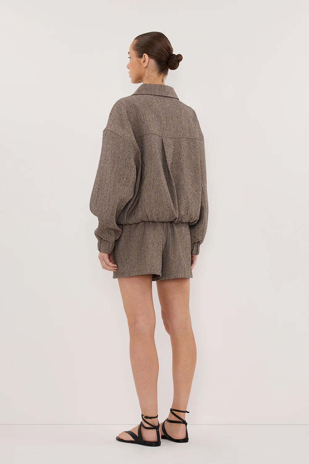 FRANKIE CHOC TWEED BOMBER JACKET - Image 5
