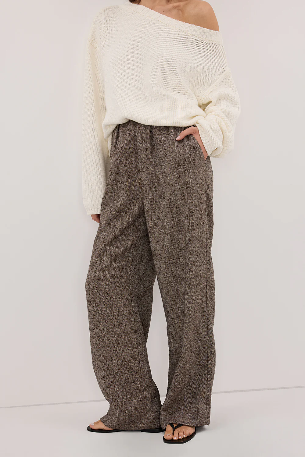 FRANKIE CHOC TWEED PANT - Image 2