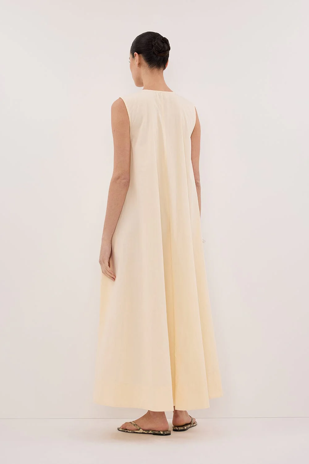 GABBY BUTTERMILK OVERSIZED COTTON MIDI DRESS - Image 4