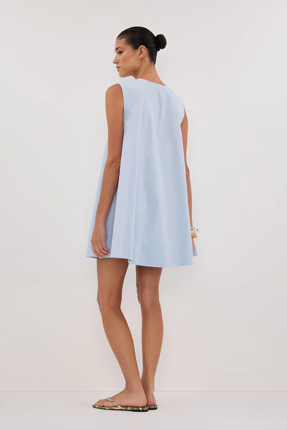 GABBY CORNFLOWER OVERSIZED COTTON MINI DRESS - Image 4