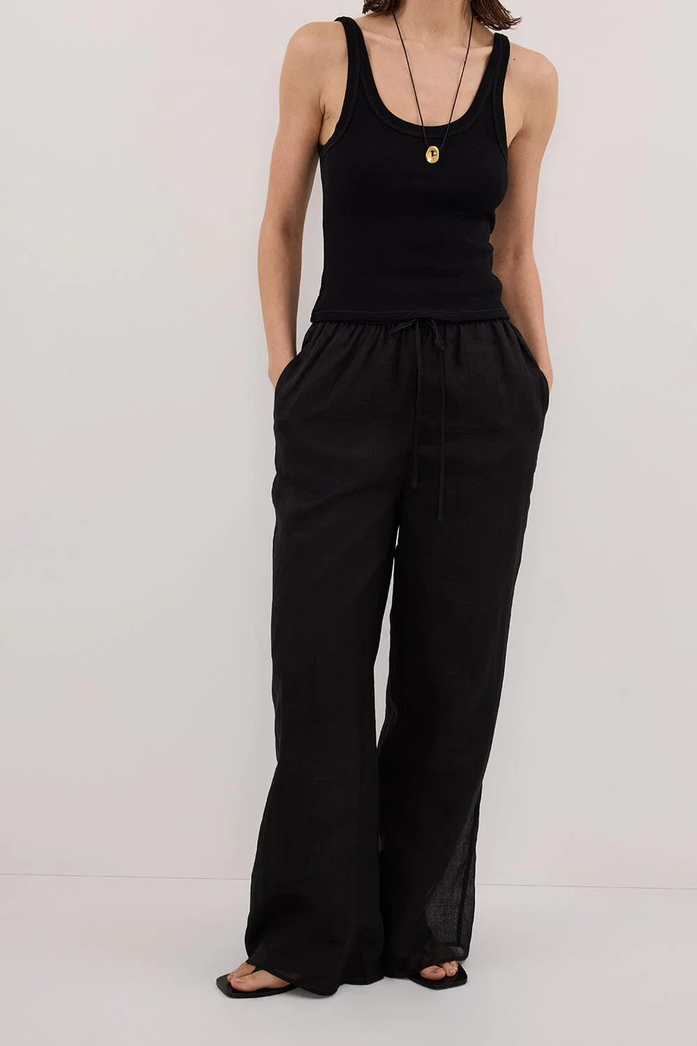 GINNY BLACK RAMIE PANT - Image 2