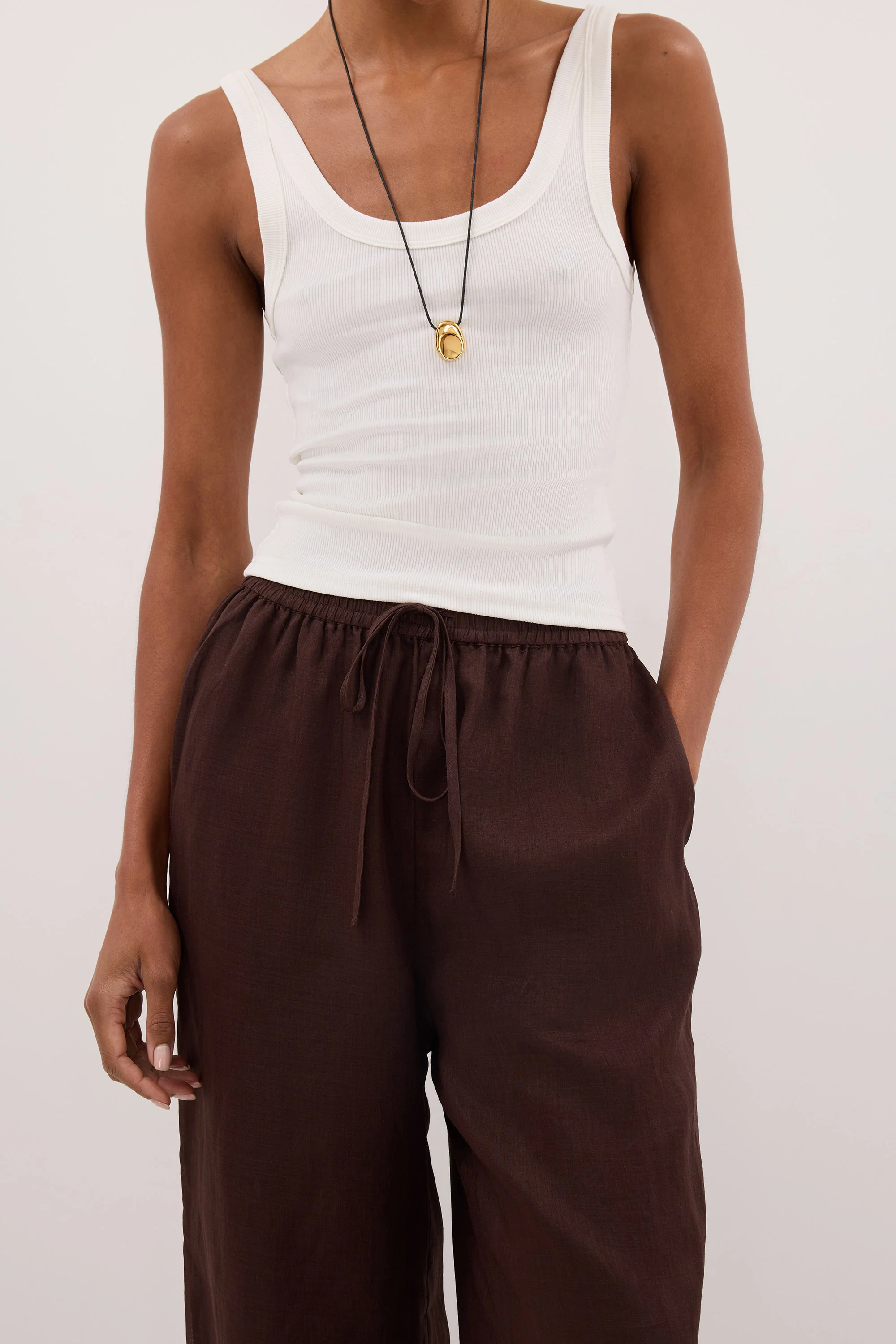 GINNY BURNT CHOC RAMIE PANT - Image 5