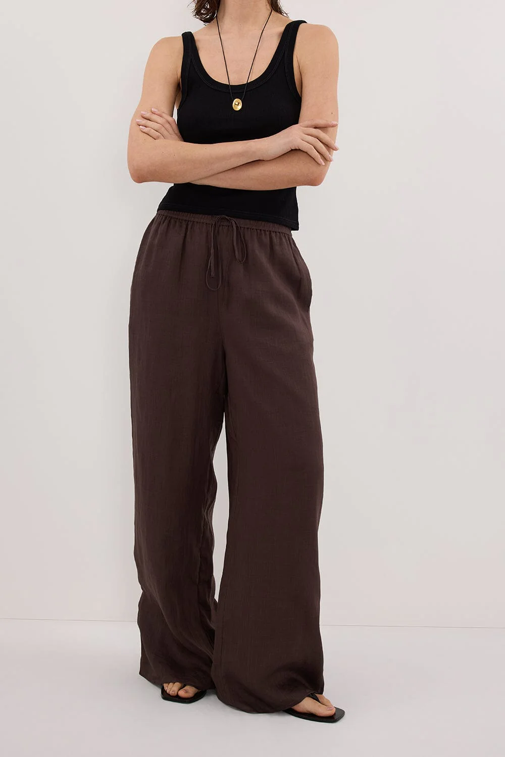 GINNY DARK CHOC RAMIE PANT - Image 2