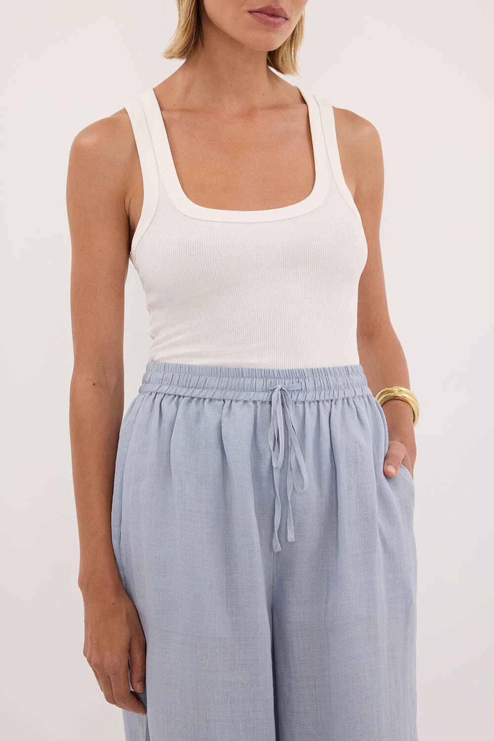 GINNY DUSTY BLUE RAMIE PANT - Image 5