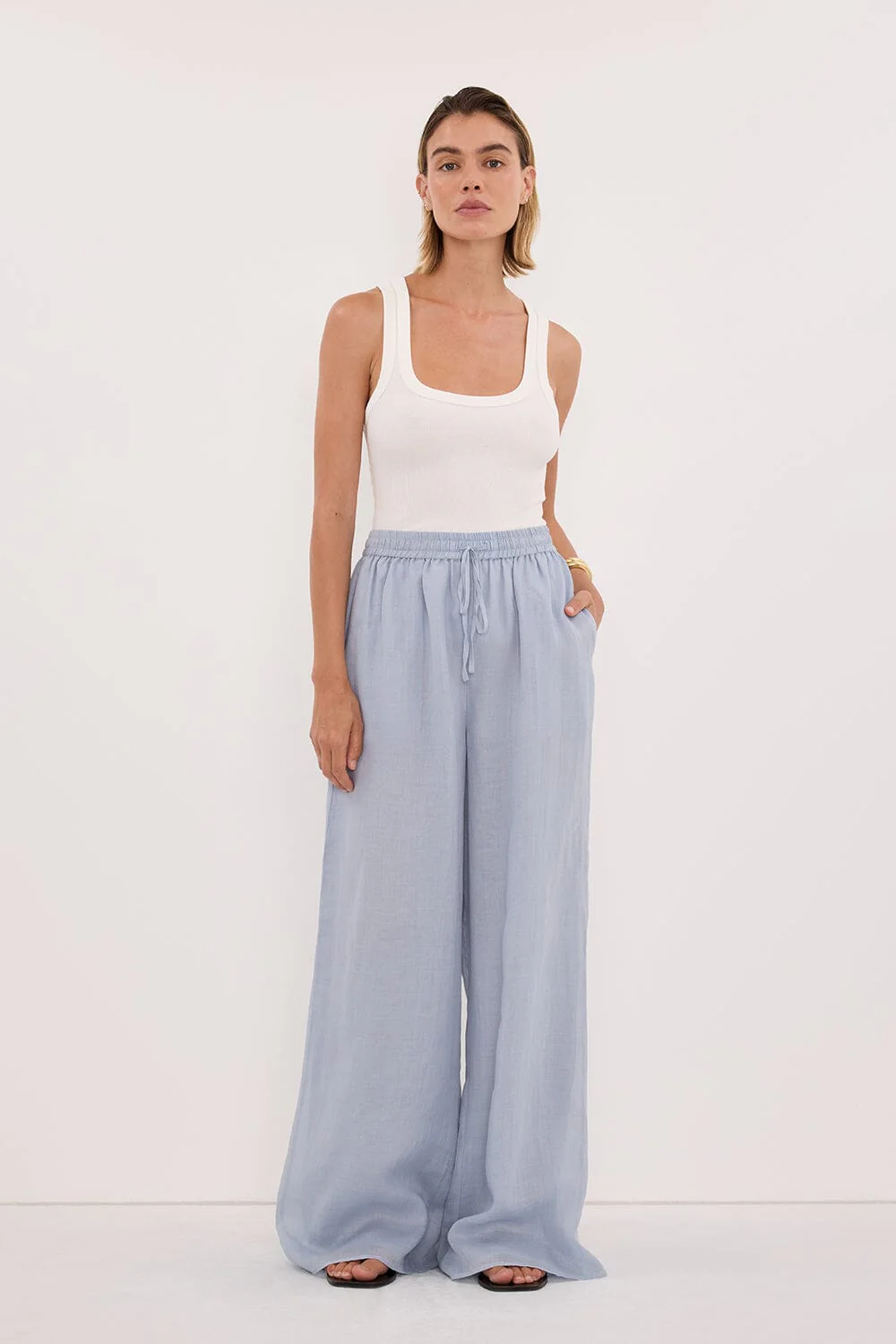 GINNY DUSTY BLUE RAMIE PANT - Image 6