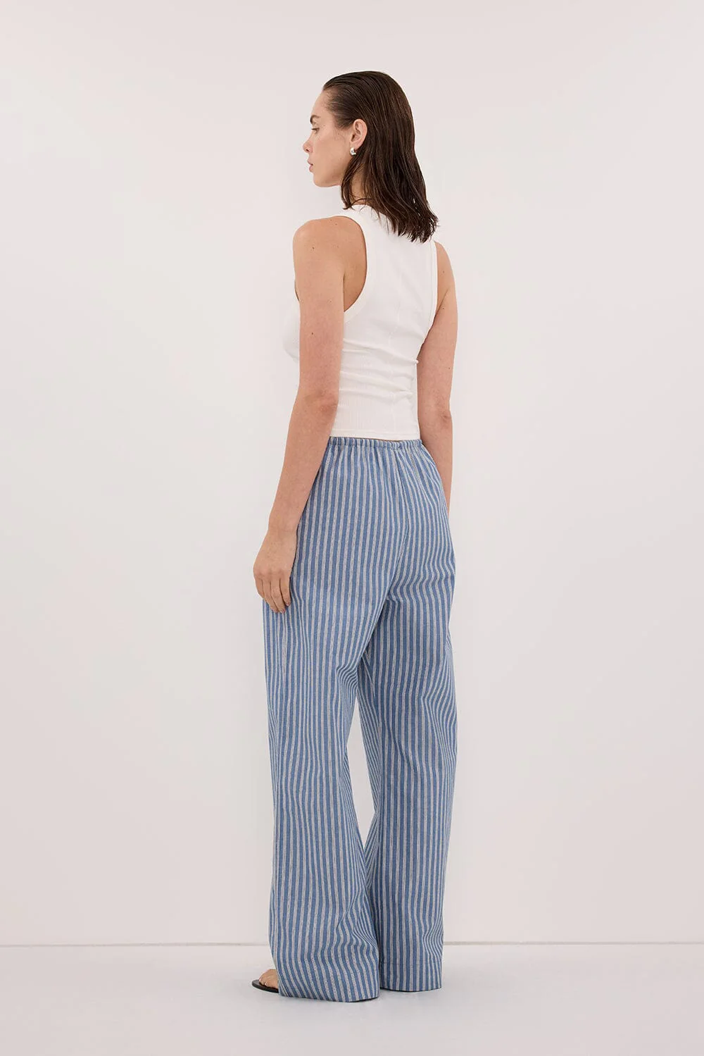 GRACIE BLUE STRIPE DRAWSTRING PANT - Image 8