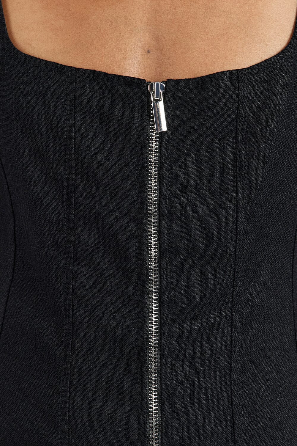 HARRIET BLACK LINEN MIDI DRESS - Image 5