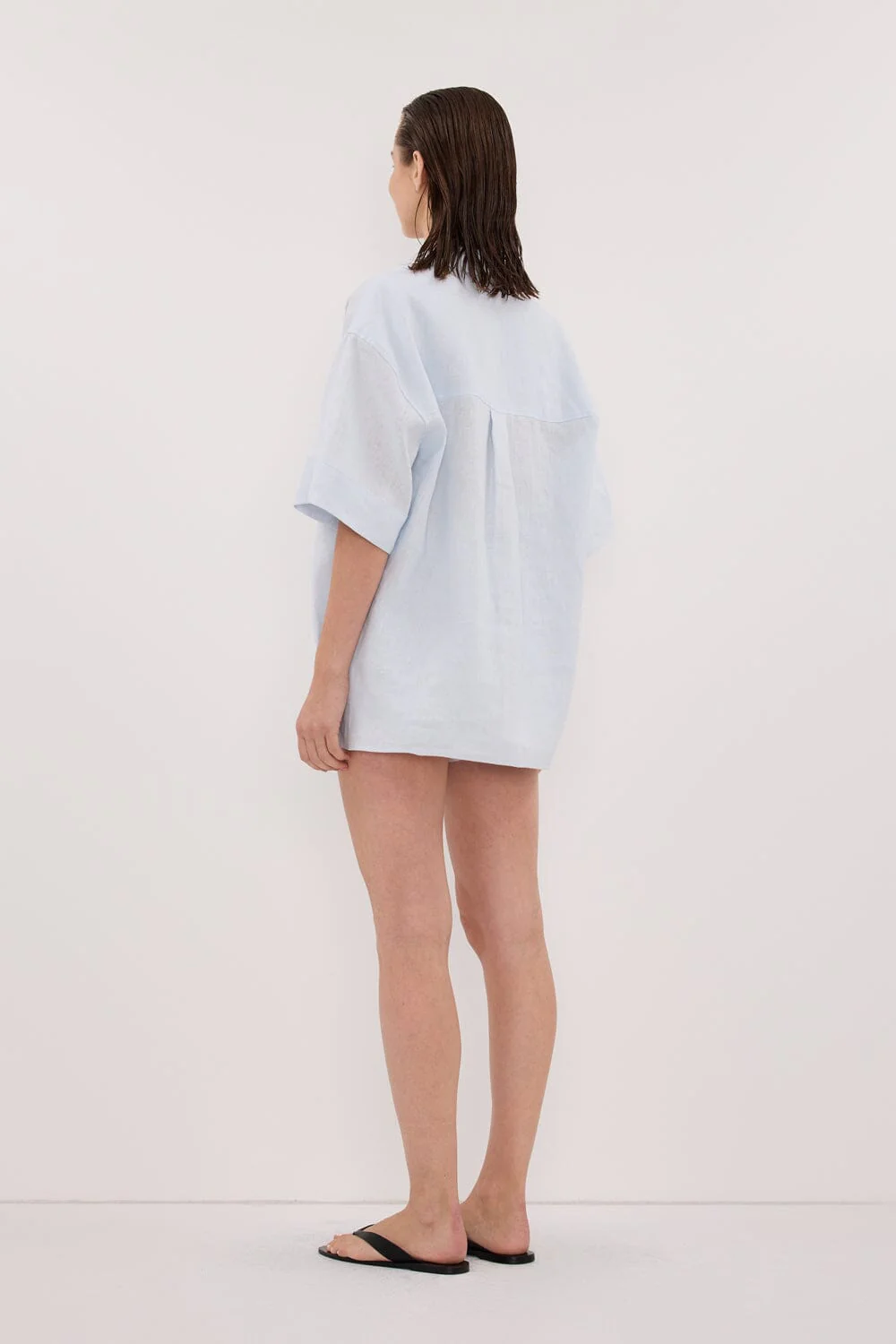 HELENA CORNFLOWER LINEN SHORT - Image 4